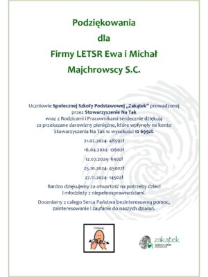 Podziękowanie LETSR 2024